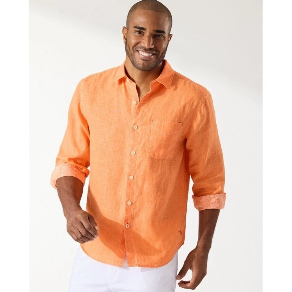 Tommy Bahama Sea Glass Breezer Shirt 100% Linen SZ 3XL